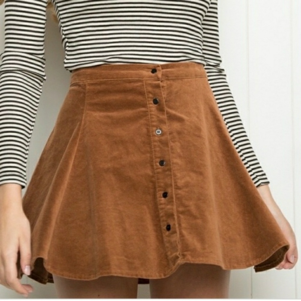 Brandy Melville suede like 70s vibes mini skirt